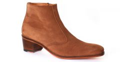 boots-talon-haut velours beige: même style de chaussures en ligne pour hommes que les Simon Fournier Paris