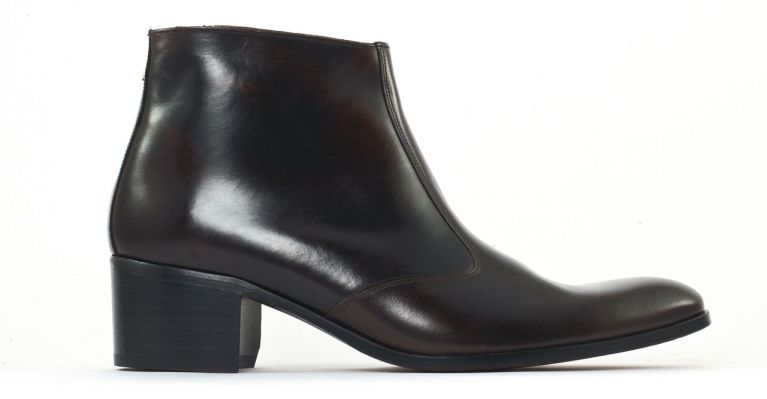 bottines et boots hommes luxe - boots à talon haut-marron foncé