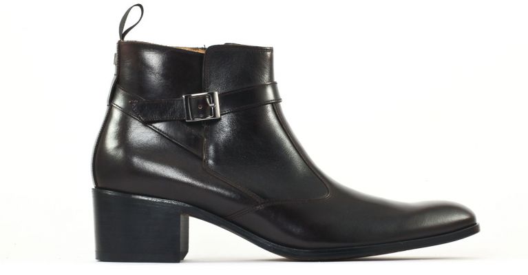 bottines et boots hommes luxe - boots à talon haut-marron foncé