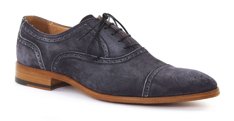 chaussures de ville hommes luxe - richelieu-bleu jean