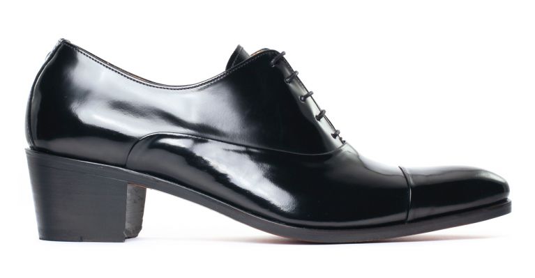 chaussures de ville hommes luxe - richelieu talon haut-Vernis noir